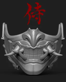 Oni Mask - Japanese Demon Mask - Free 3d model