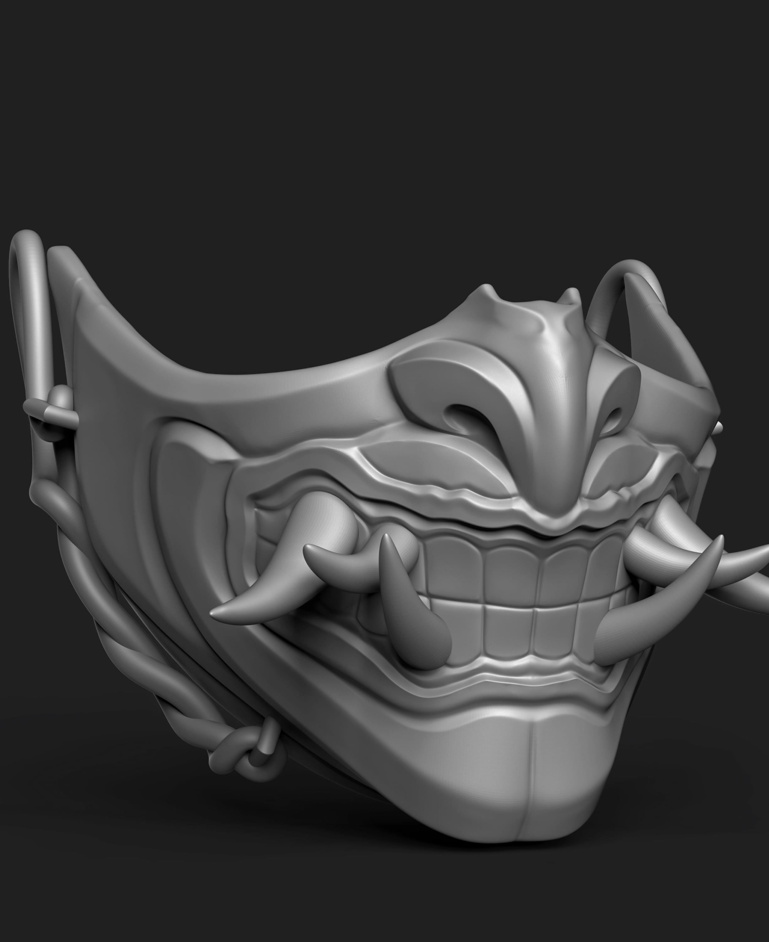 Oni Mask - Japanese Demon Mask - Free 3d model