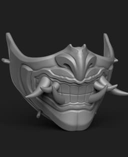 Oni Mask - Japanese Demon Mask - Free 3d model