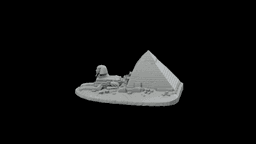 Great Pyramid and Sphinx Base STL - Printable Landmark Desk Miniature 3d model