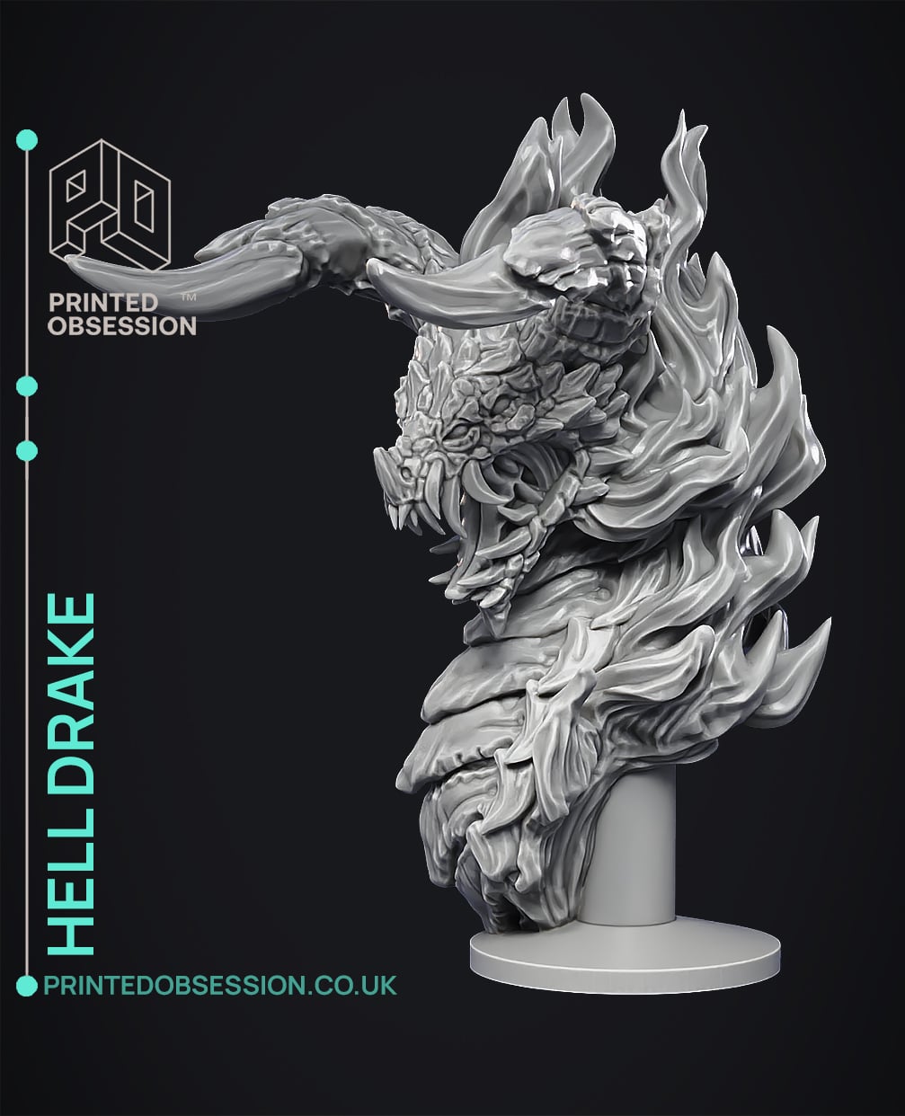 Hell Drake - Dragon Bust 3d model
