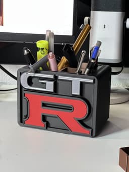 GTR Logo Modular Desk Organizer – Multi-Piece, No AMS Needed (Free Download) 3d model