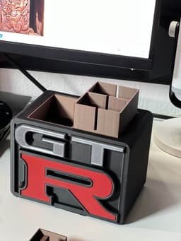 GTR Logo Modular Desk Organizer – Multi-Piece, No AMS Needed (Free Download) 3d model