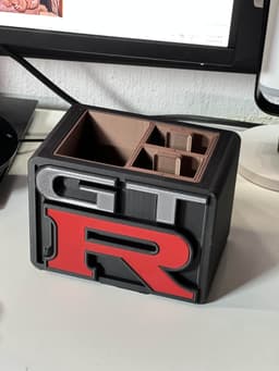 GTR Logo Modular Desk Organizer – Multi-Piece, No AMS Needed (Free Download) 3d model