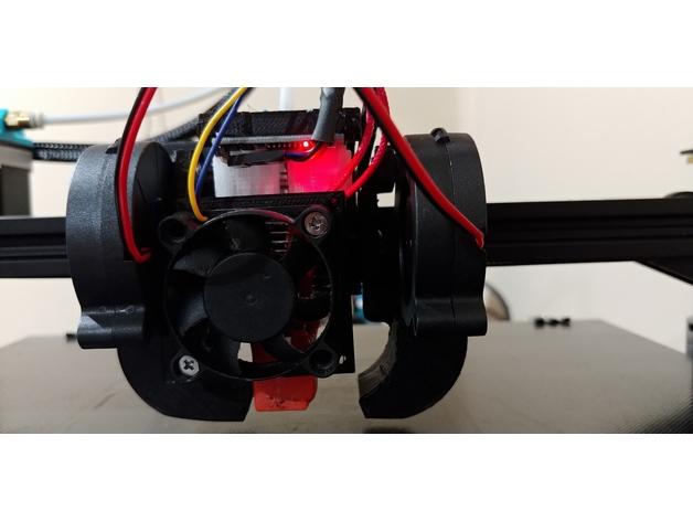 Precision Piezo Orion Mount for CR-10 with E3D v6/Volcano with module mounting design for fans. 3d model