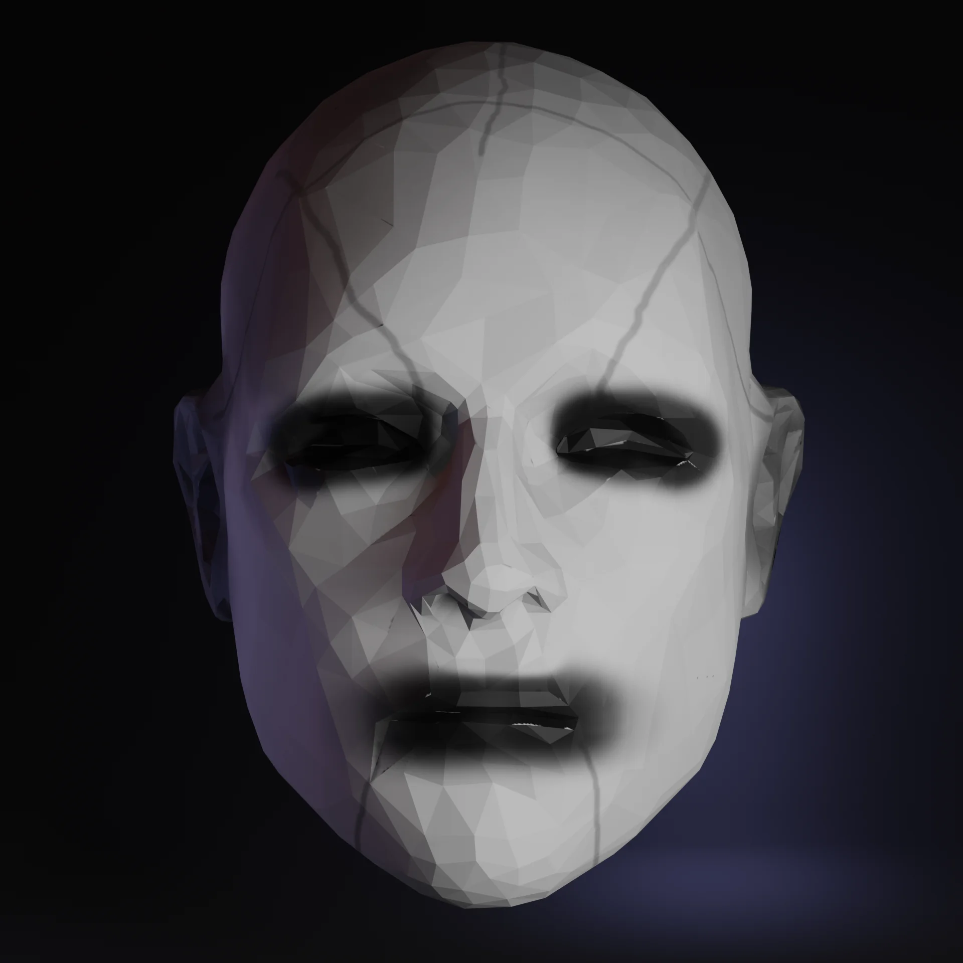 Creepy Low Poly Head 3d model