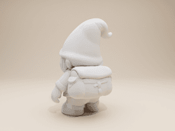 Elder Explorer Garden Gnome – Bearded Male Figurine (Whimsical Clay Style) 3d model