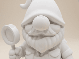 Elder Explorer Garden Gnome – Bearded Male Figurine (Whimsical Clay Style) 3d model