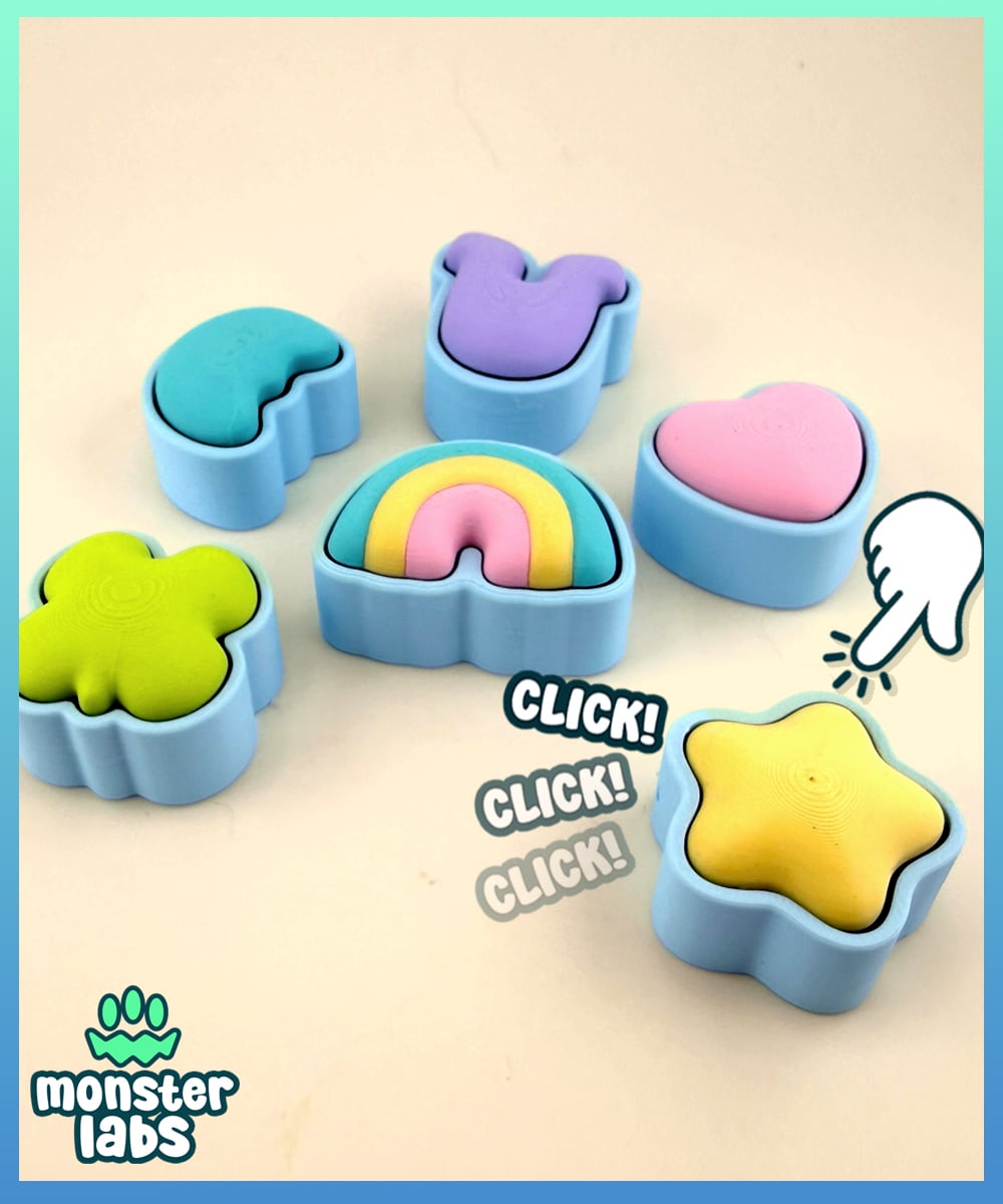 FREE: Lucky Charms Fidget Clicker Keychain Bundle 1 3d model