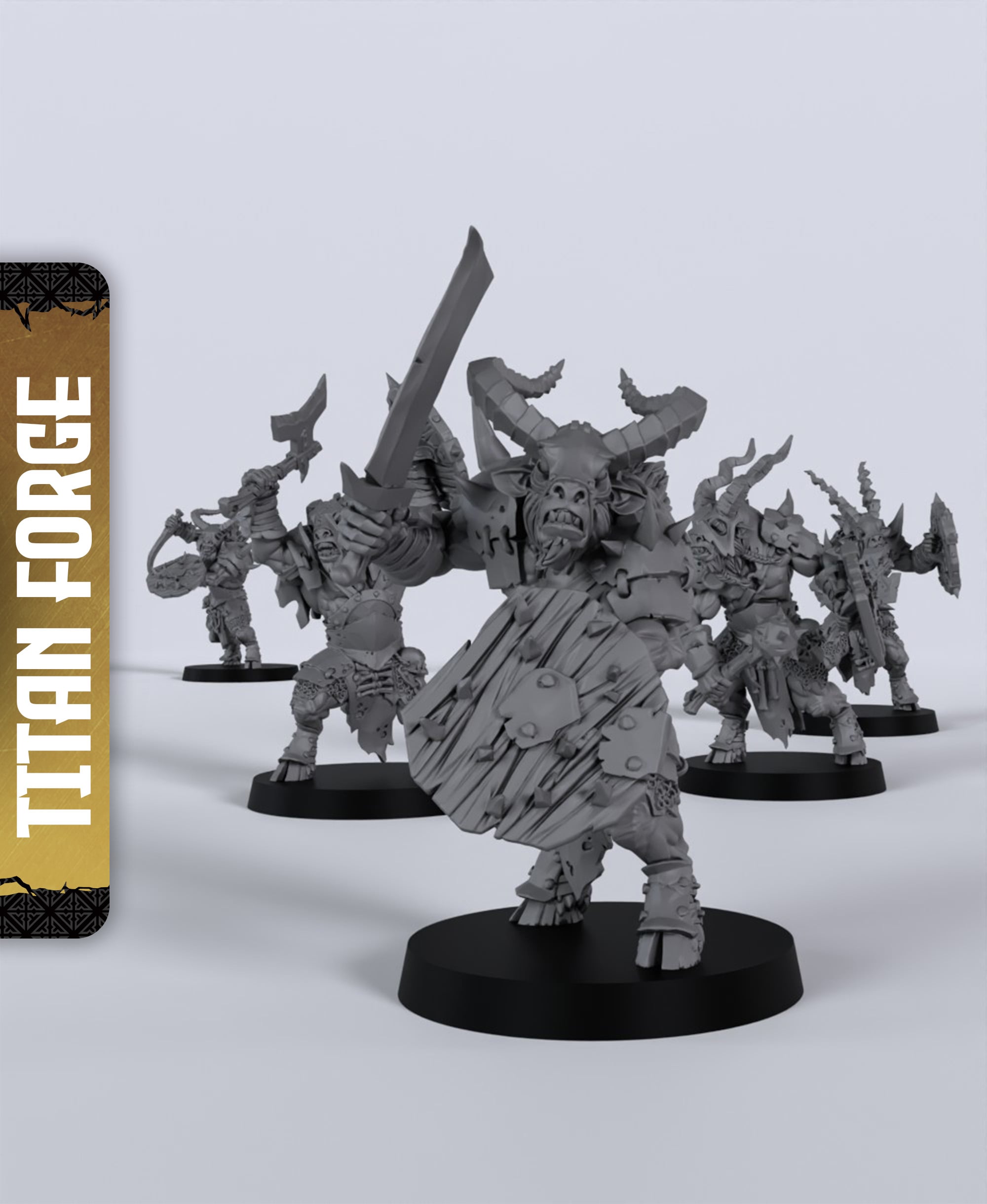 Goatman Warriors - With Free Dragon - 5e DnD Inspired for RPG and Wargamers 3d model