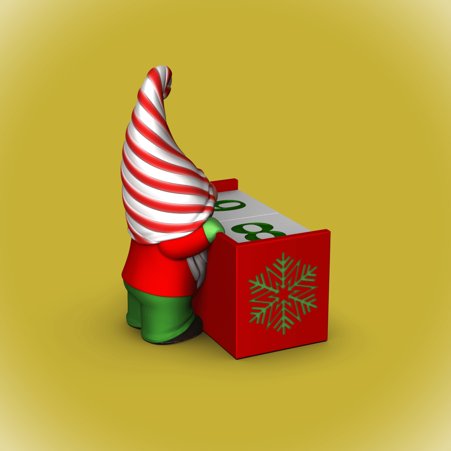 Gnome Christmas Countdown 3d model