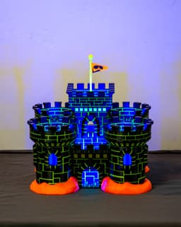 Glowing Castle Lamp & Tabletop Fortress 3d model