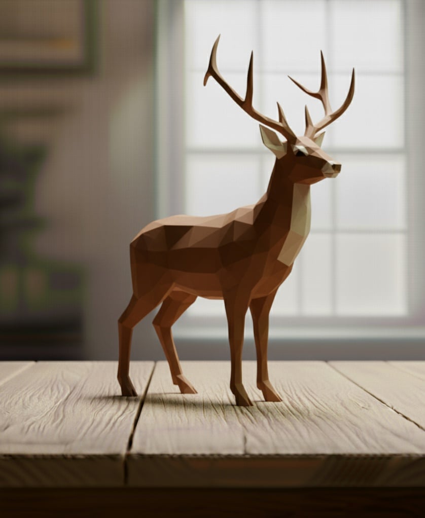 cerf lowpoly 3d model