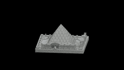 Louvre Glass Pyramid Display STL - Printable Landmark Desk Miniature 3d model