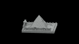 Louvre Glass Pyramid Display STL - Printable Landmark Desk Miniature 3d model