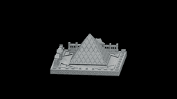 Louvre Glass Pyramid Display STL - Printable Landmark Desk Miniature 3d model