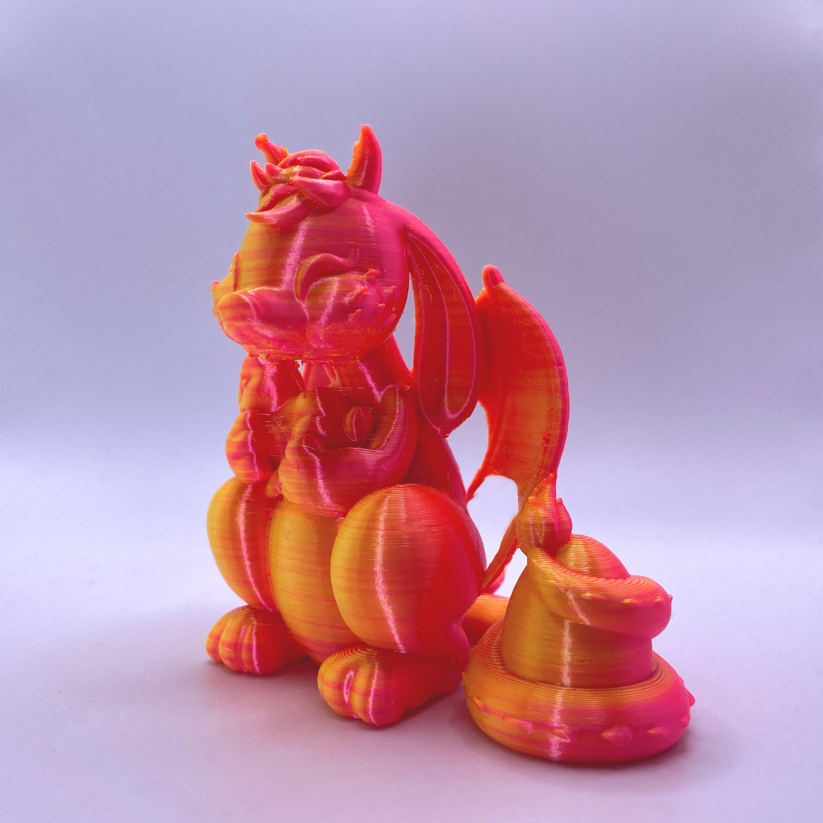 Bunny the Baby Dragon - Sparta3D Prismatic Yellow/Pink PLA!  Totes adorbs!  Happy Easter! - 3d model