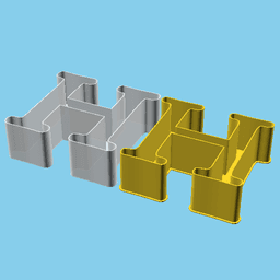 'H' Letter, nestable box (v1) 3d model