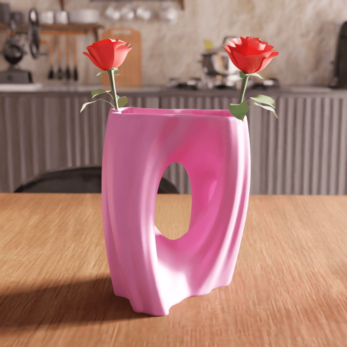 Abstract Twisted Hollow O-Vase Centerpiece 3d model