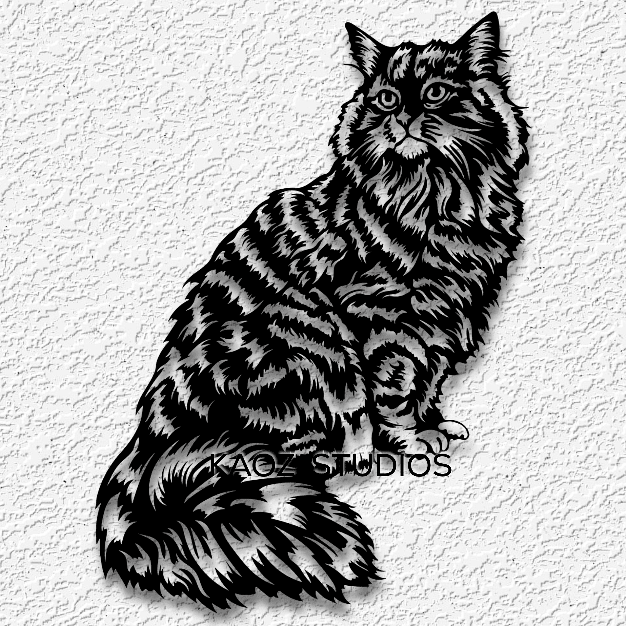 fluffy kitty wall art cat wall decor feline decoration 3d model