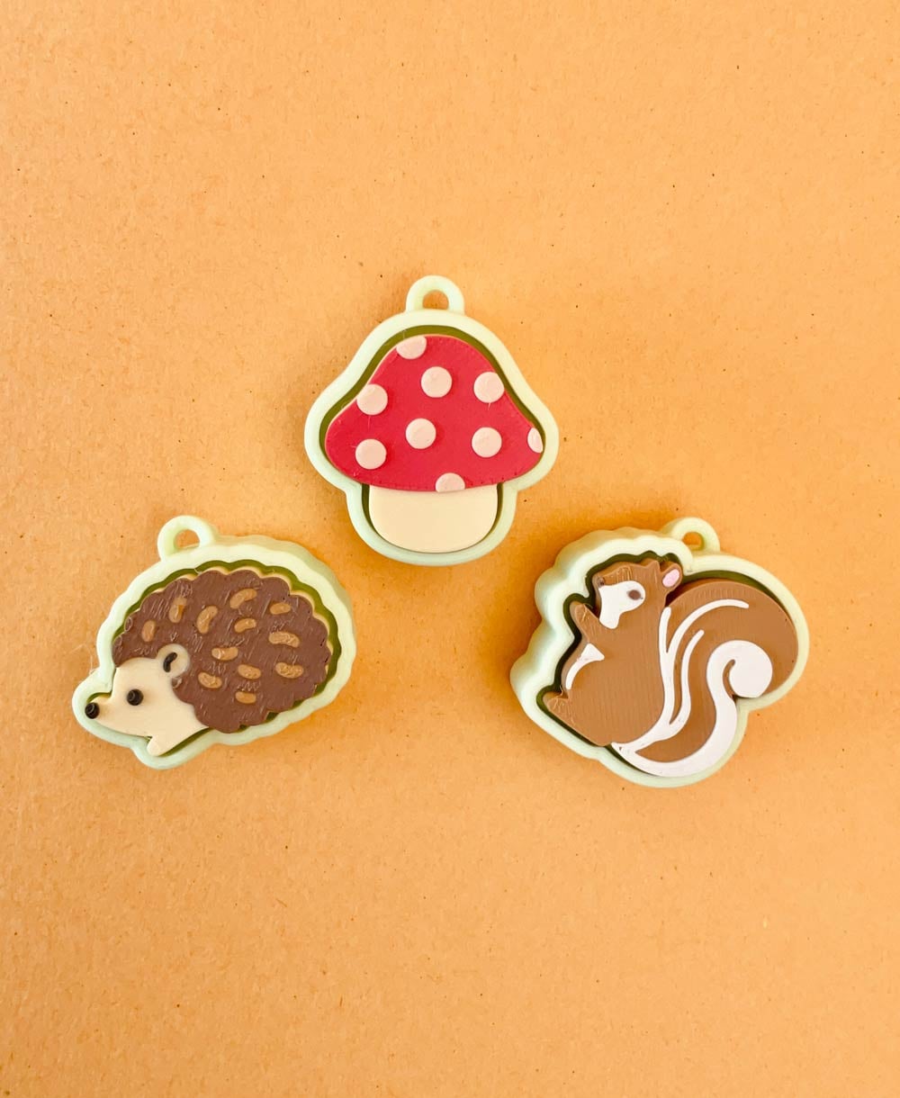 Forest Animal Clicker Keychain Fidget Toy Bundle 2 3d model