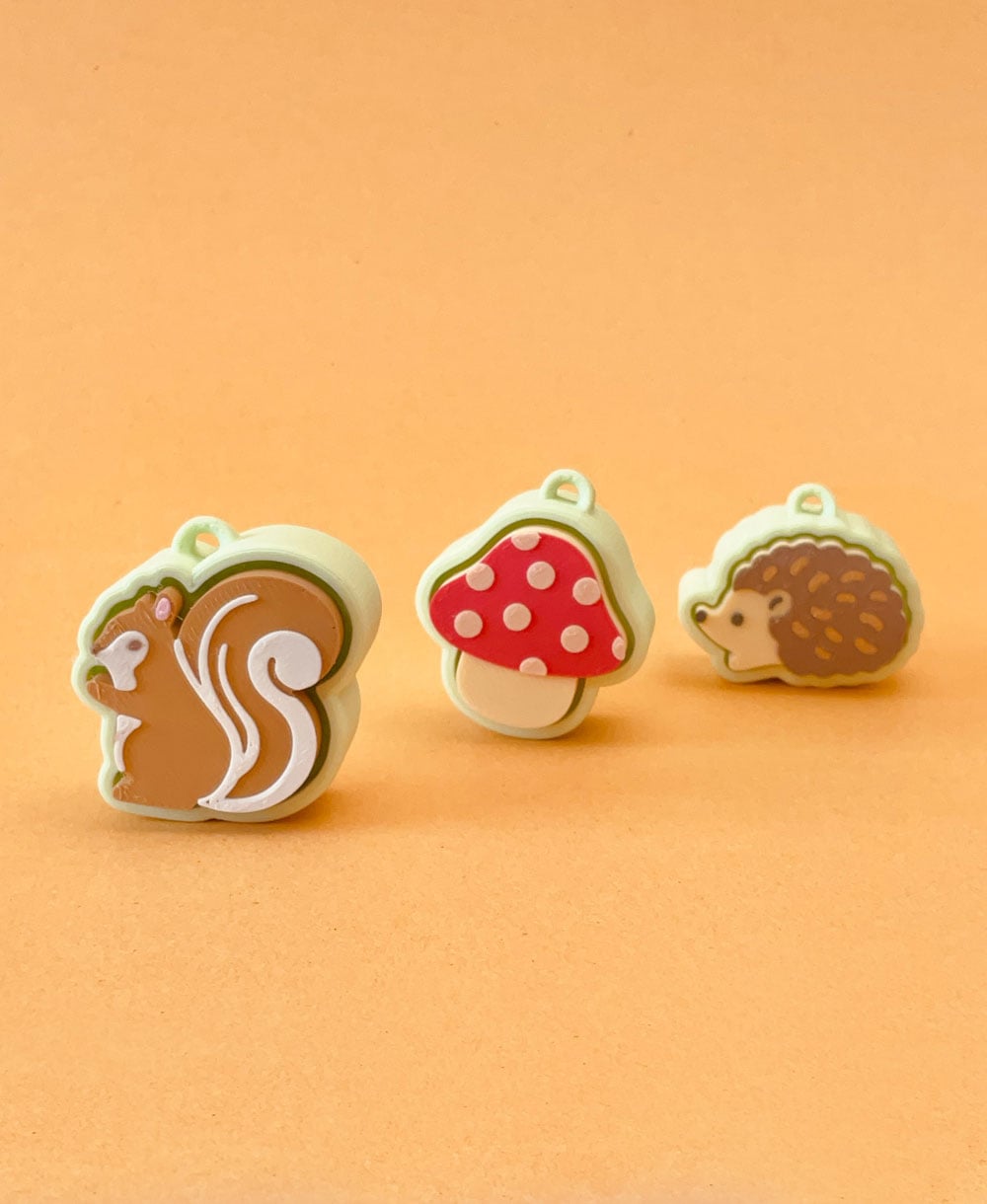 Forest Animal Clicker Keychain Fidget Toy Bundle 2 3d model
