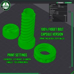 FIDGET BOLT & CAPSULE VERSION - PERSONAL USE 3d model
