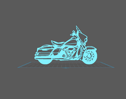 Harley Davidson - Electra Glide Wall Art 3d model