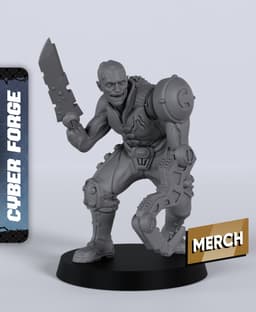 Grudge, Cyber Psycho - With Free Cyberpunk - Sci-Fi Gift Ideas for RPG and Wargamers 3d model
