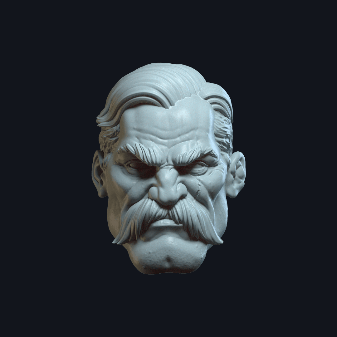 Dex v14 Action Figure Head 3d model