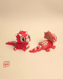 Cute triceratop Dinosaur AMS version - Tripto - no support, print in place 3d model