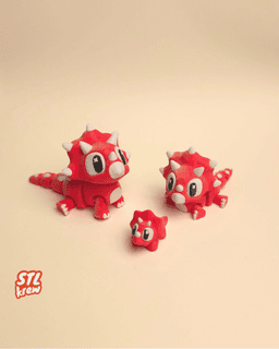 Cute triceratop Dinosaur AMS version - Tripto - no support, print in place 3d model