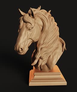 Horse Head Bust STL | Art Décor 3D Print | Classical 3d model