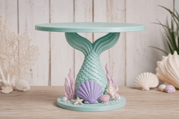 Mermaid Tail Cake Stand STL | Ocean Dessert Display | Under The Sea Cake Pedestal | Cupcake Stand 3D 3d model
