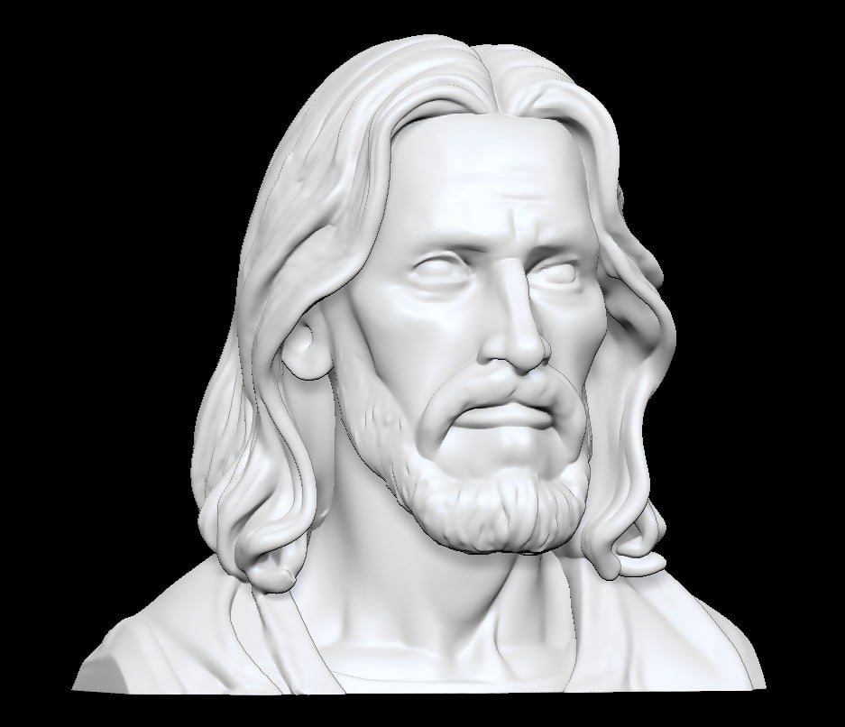 Jesus Face Sculpture 3d model