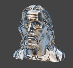 Jesus Face Sculpture 3d model