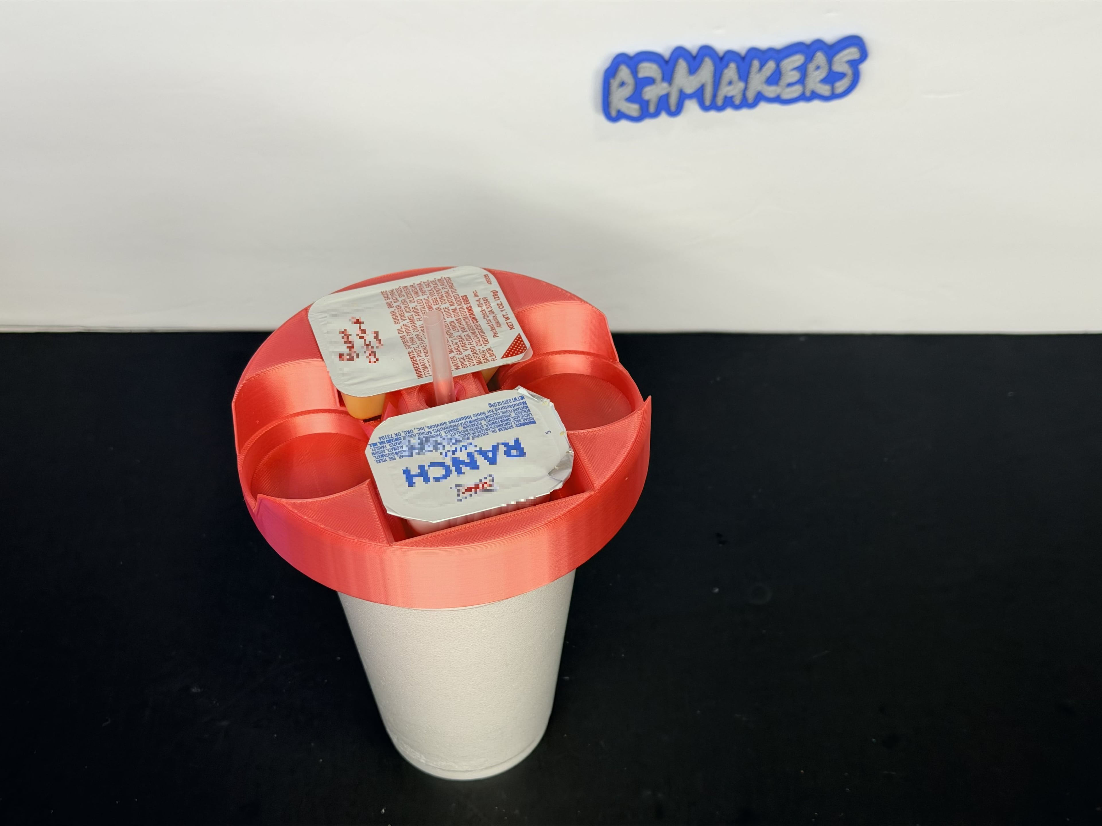 R7 ToGo Sauce Caddy | Car Cup Holder Sauce Organizer | Fast Food Condiment Holder | R7Makers 3d model