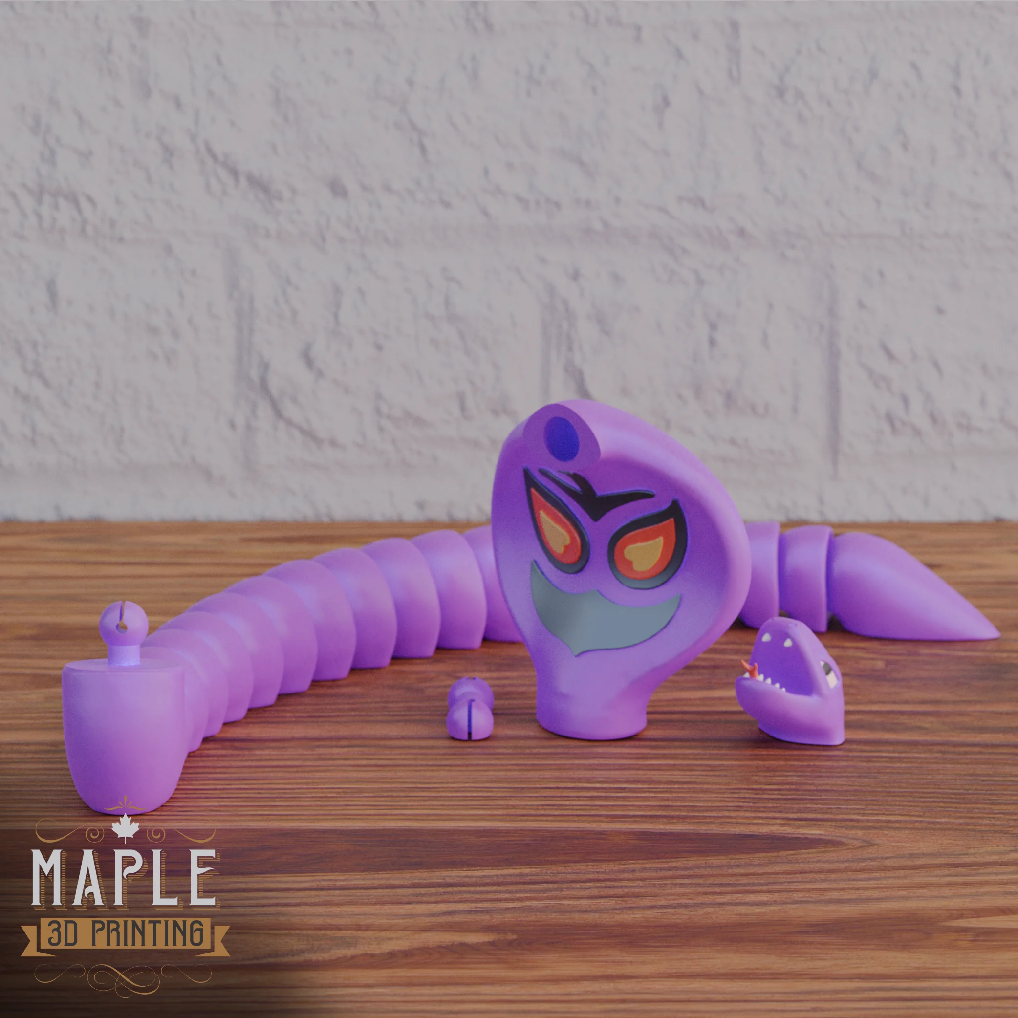 Articulating Arbok - Print in Place 3d model