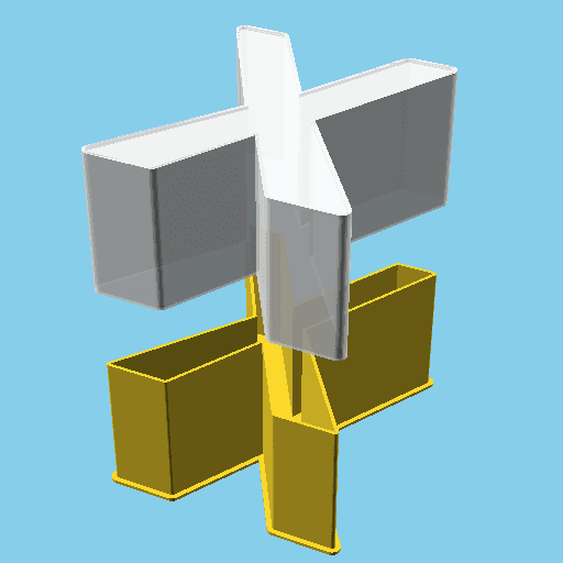 LATIN CAPITAL LETTER X, nestable box (v1) 3d model