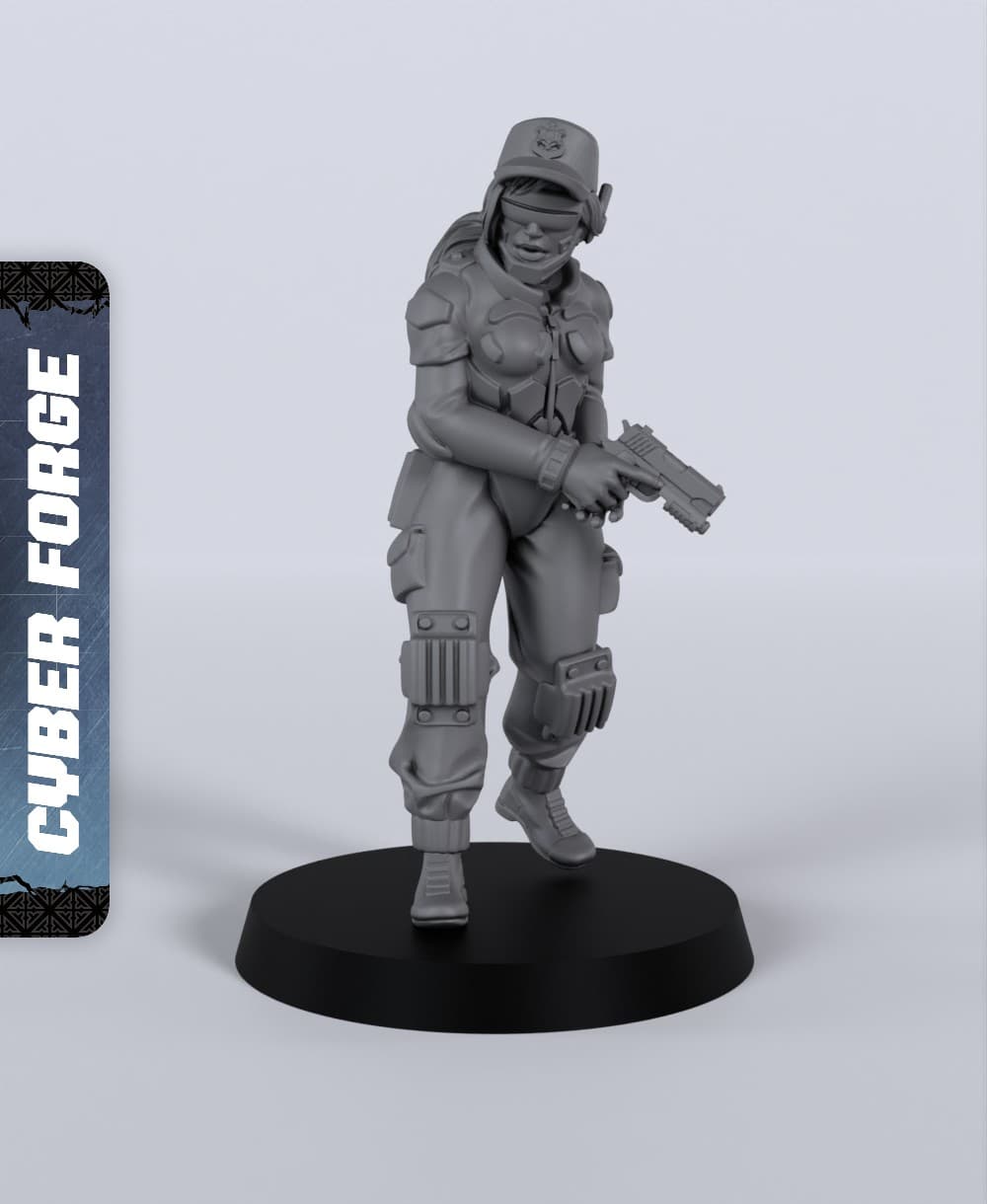 Officer Sean - With Free Cyberpunk - Sci-Fi Gift Ideas for RPG and Wargamers 3d model
