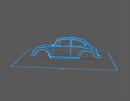 Wolkswagen - Beetle vintage Wall Art 3d model