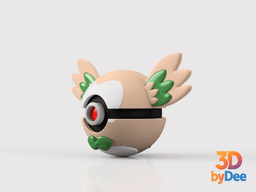 Rowlet Poke Ball 3d model