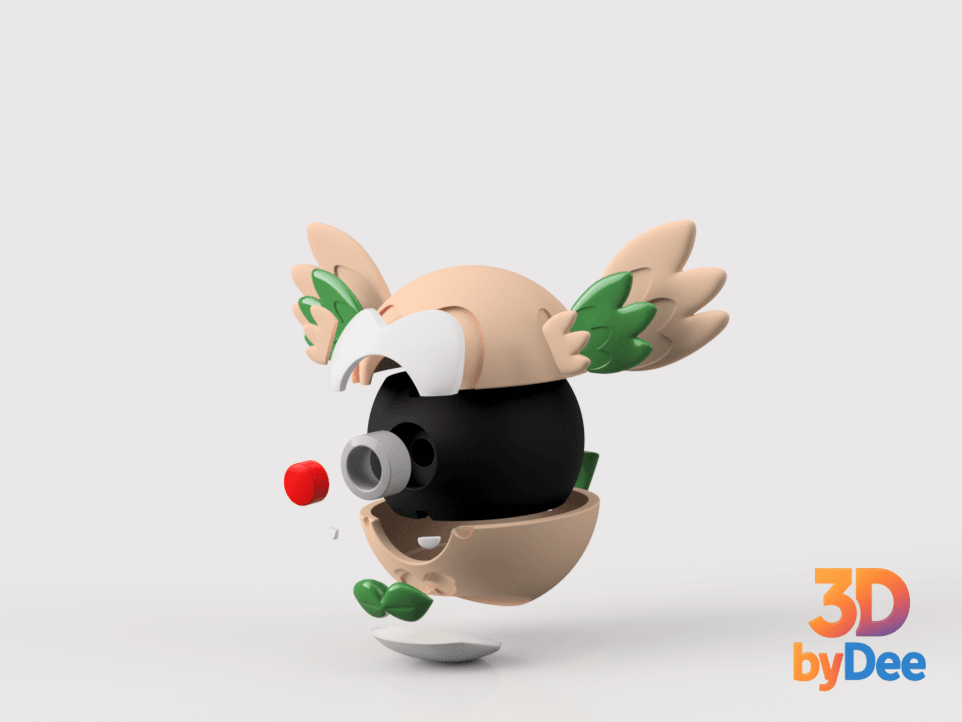 Rowlet Poke Ball 3d model