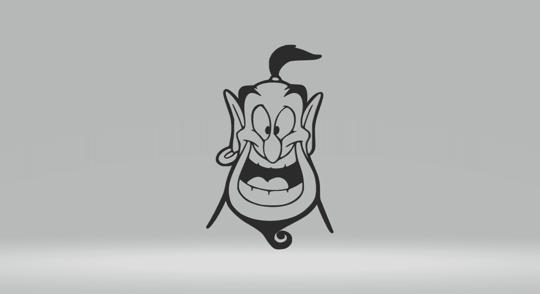 Genie Aladdin Cartoon 2D Art Frame.stl 3d model