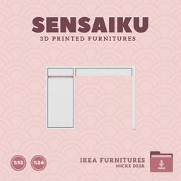 Miniature Replica 01. Micke Desk for Miniature Dollhouse IKEA 3D - IKEA 3D Print (1:12,24,48) 3d model