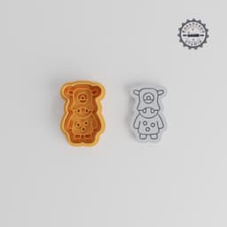 Hippo Face Monster Cookie Cutter & Stamp Set, 6 Piece, Cartoon Character Design, Perfect for Fondant, S/M/L Sizes PRODUCT_3019 3d model