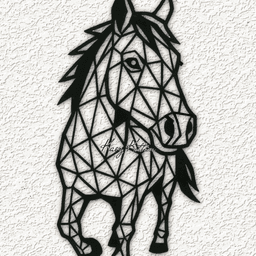3d geometric horse wall art home decor 3d model