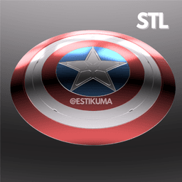 Captain America Shield 3D Model | STL | Printable MCU‑Style Shield | Display Stand Inclu 3d model
