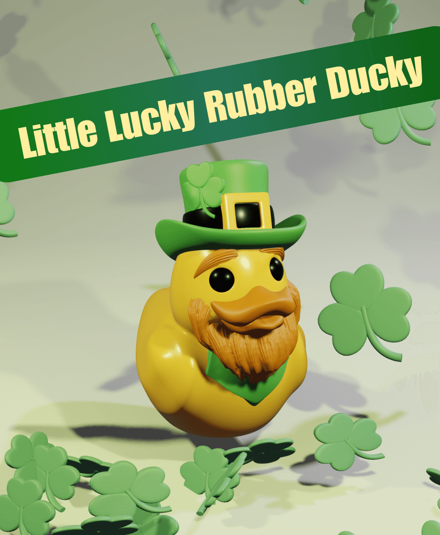 Multicolor Little Lucky Rubber Ducky - St Pattys Day Duck Bambu 3MF 3d model
