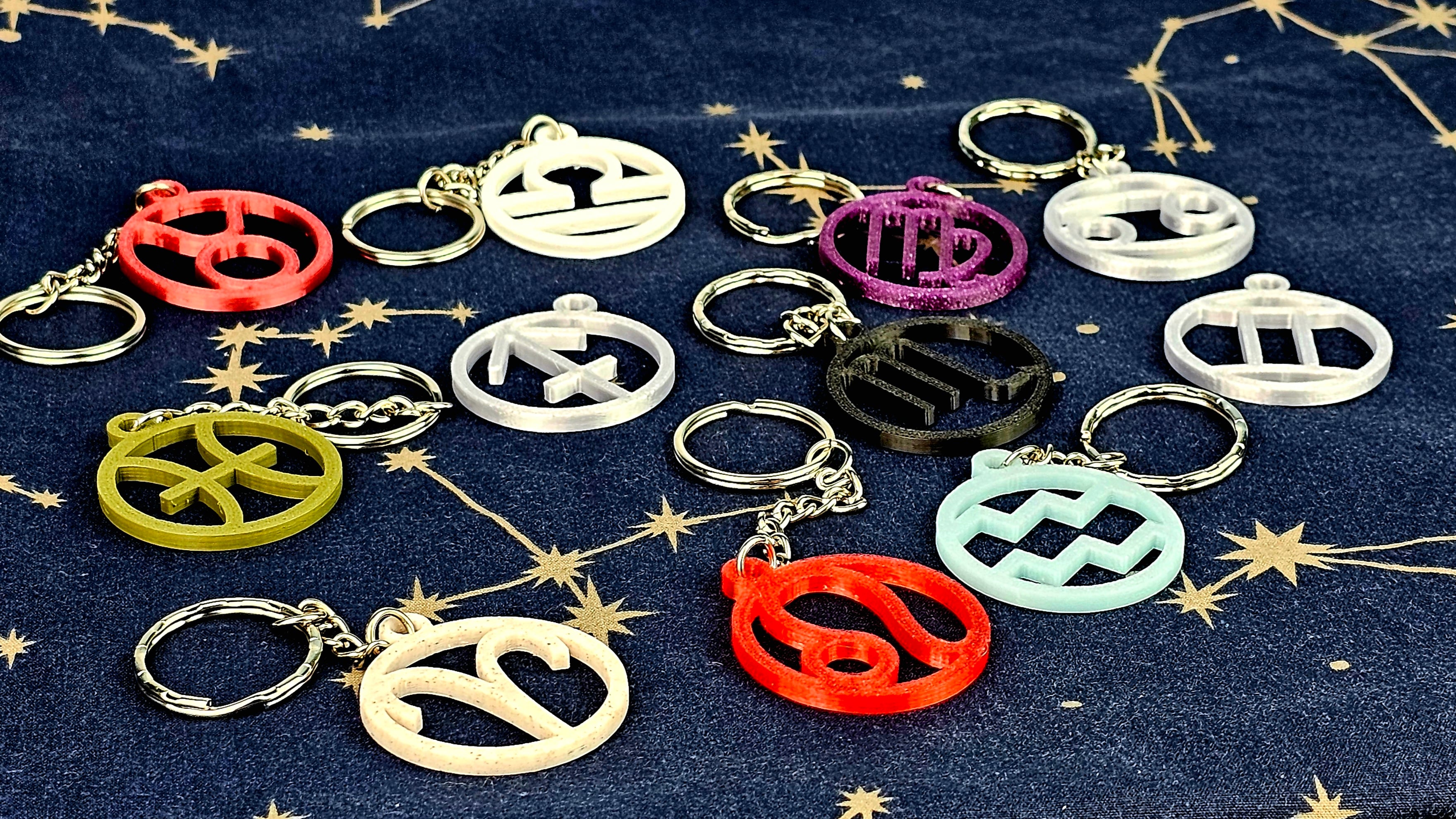 Zodiac Pendants Collection for Keychains and Necklaces 3d model